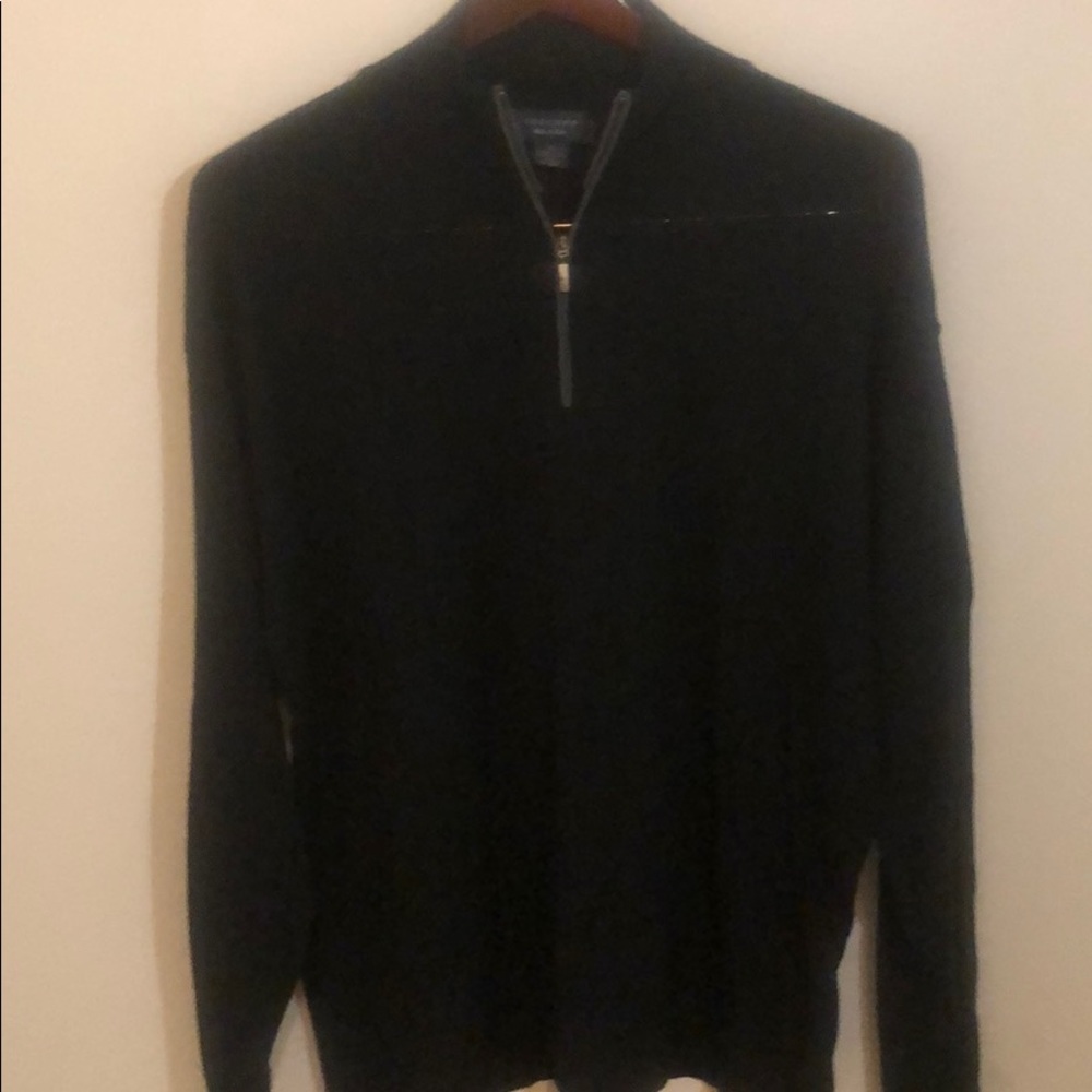 Toscano Merino Wool quarter zip sweater